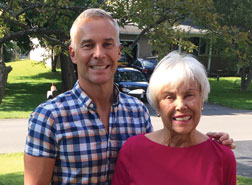 Fred Dever, Jr. ’87 with his mother, Joan Helen Dever. Links to his story