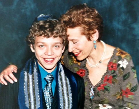 Phyllis Bassin and her son Zachary at his bar mitzvah