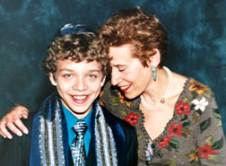 Phyllis Bassin and her son Zachary at his bar mitzvah. Links to her story